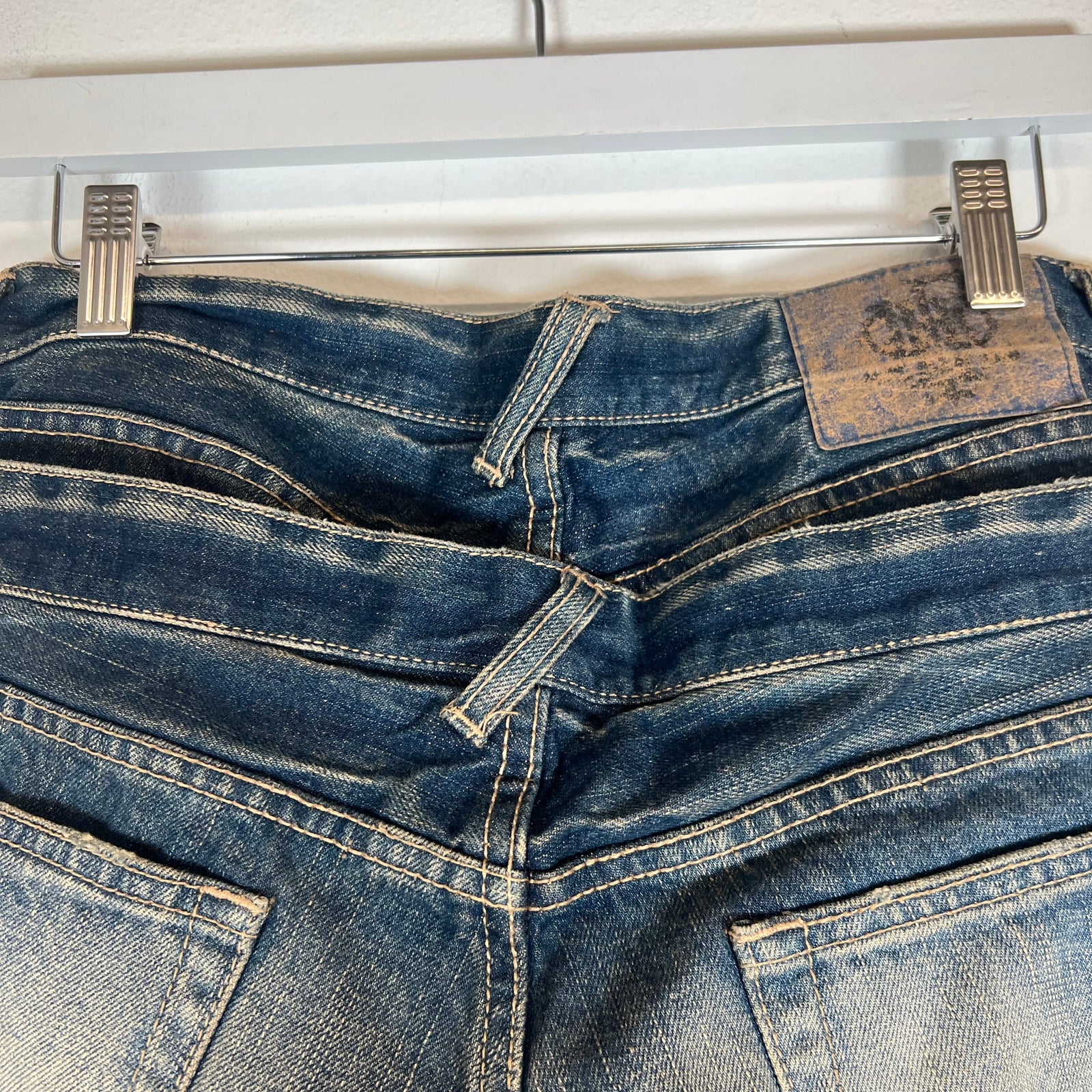 PPFM Double Waist Distressed Denim Jeans Size 32