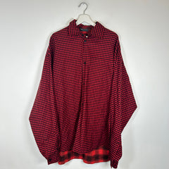 Balenciaga Red Plaid Reversible Flannel Size L