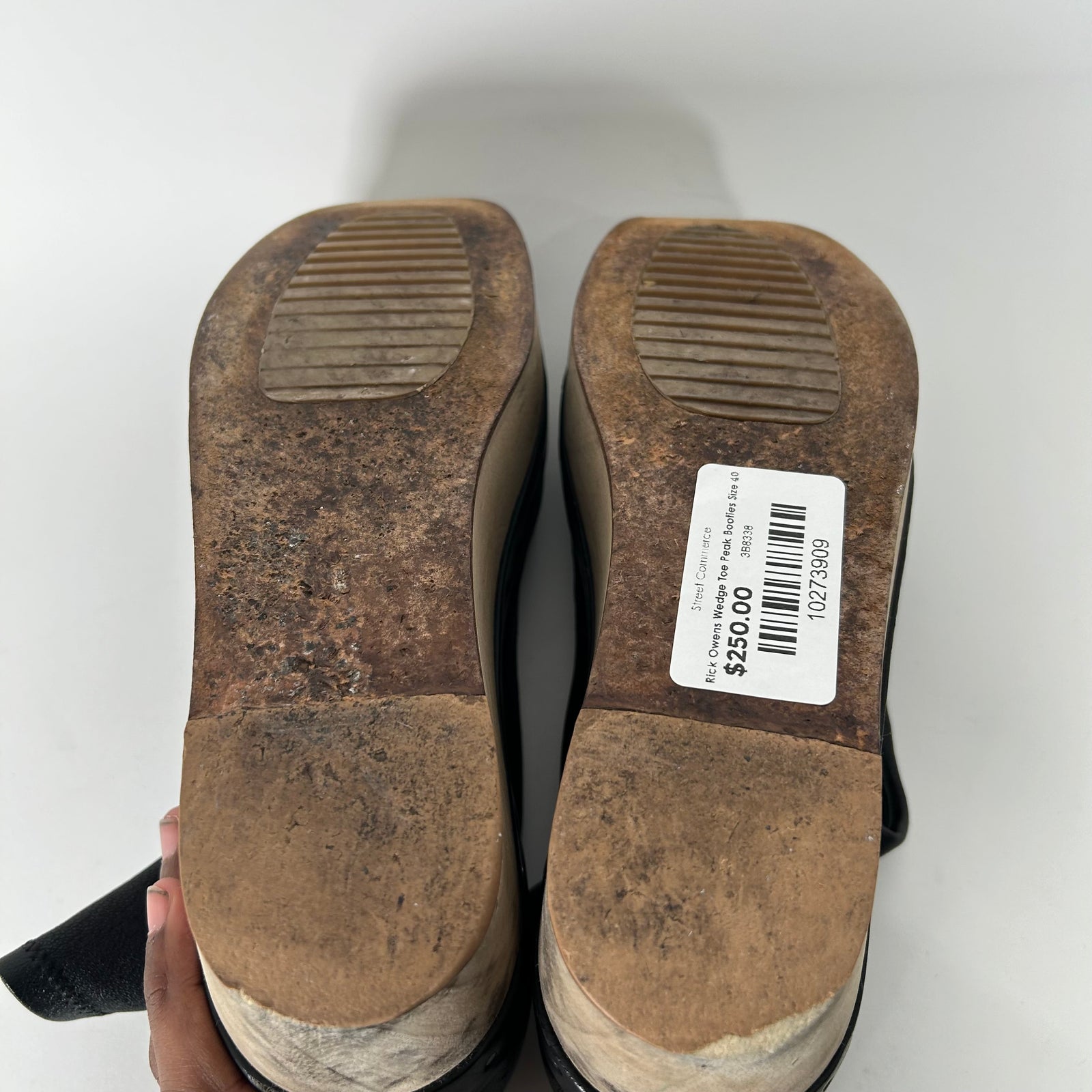 Rick Owens Wedge Toe Peak Booties Size 40