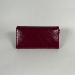 Chanel Burgundy Calfskin Flap Wallet