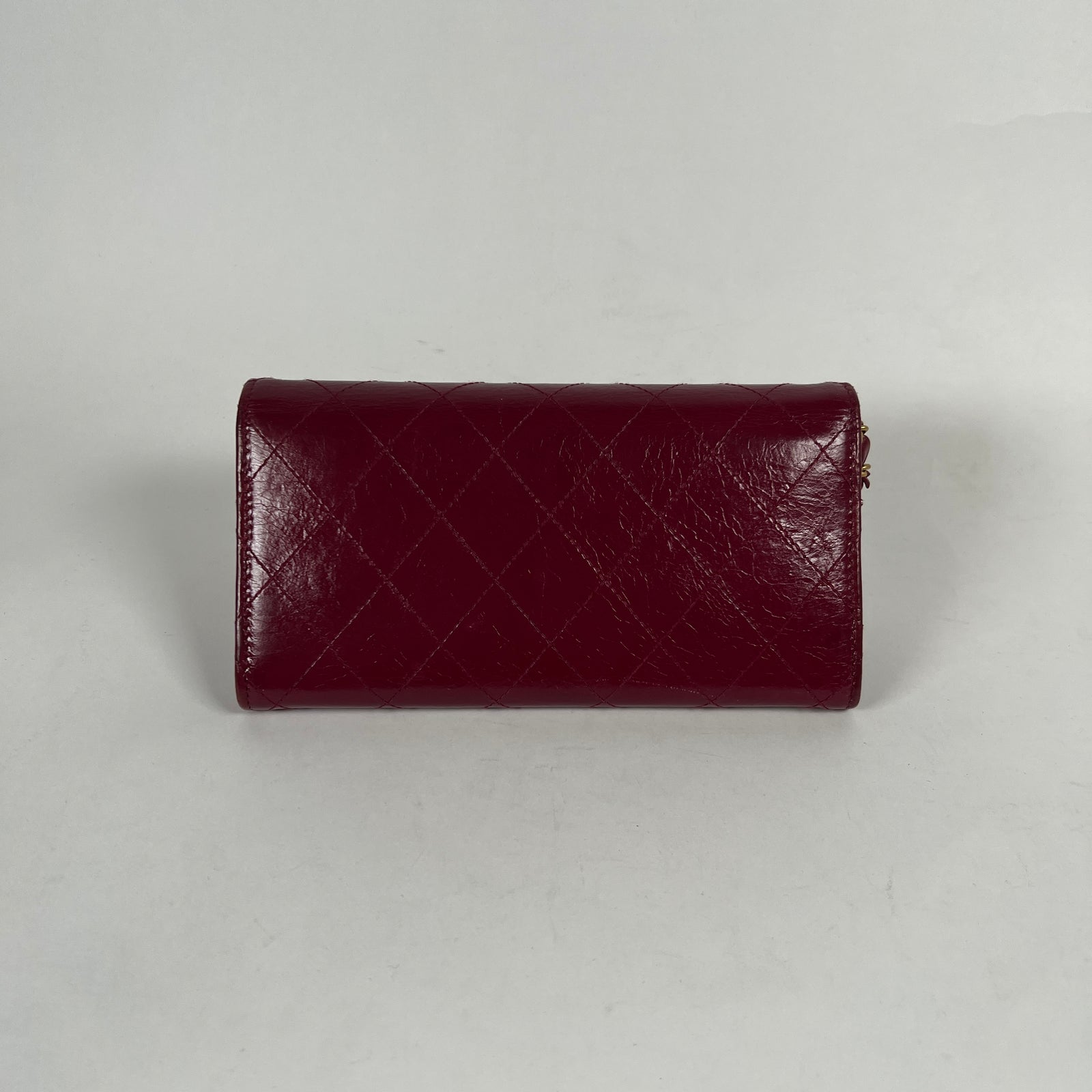 Chanel Burgundy Calfskin Flap Wallet