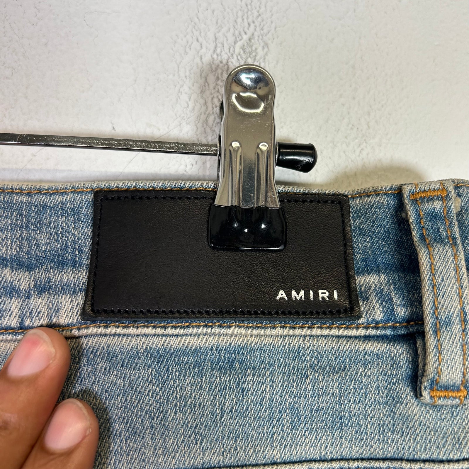 Amiri Flame Patched Lightwash Jeans