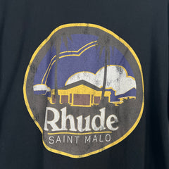 Rhude Black Saint Malo Logo T-shirt Size M