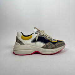 Gucci Beige/Yellow GG Rhyon Sneaker Size GG 11.5