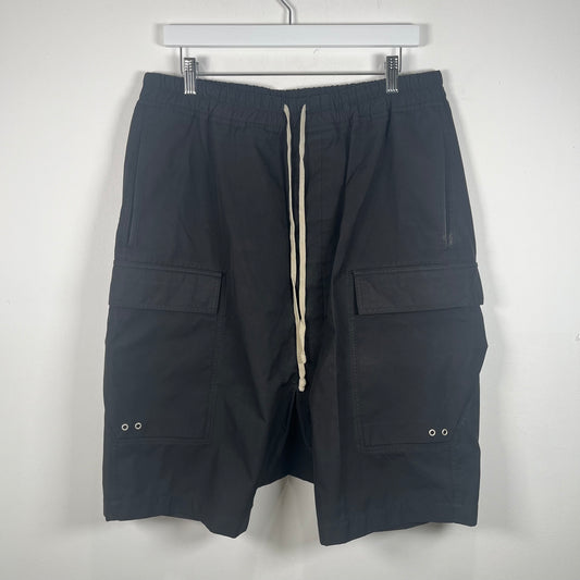 Rick Owens Black Bela Cargo Pod Shorts Size L