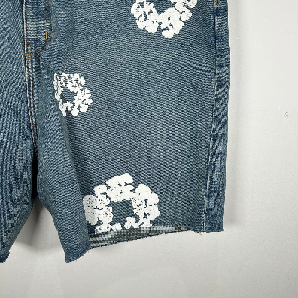 Denim Tears Wreath Logo Denim Shorts Size 38