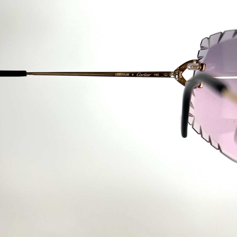 Cartier Pink C Decor Diamond Cut Glasses