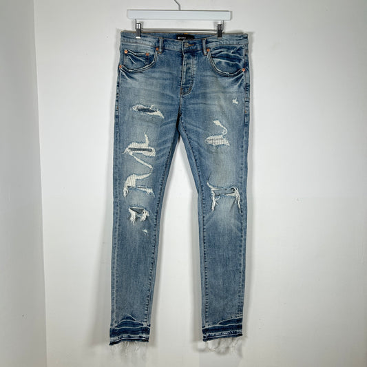 Purple Distressed Jeans Size 34
