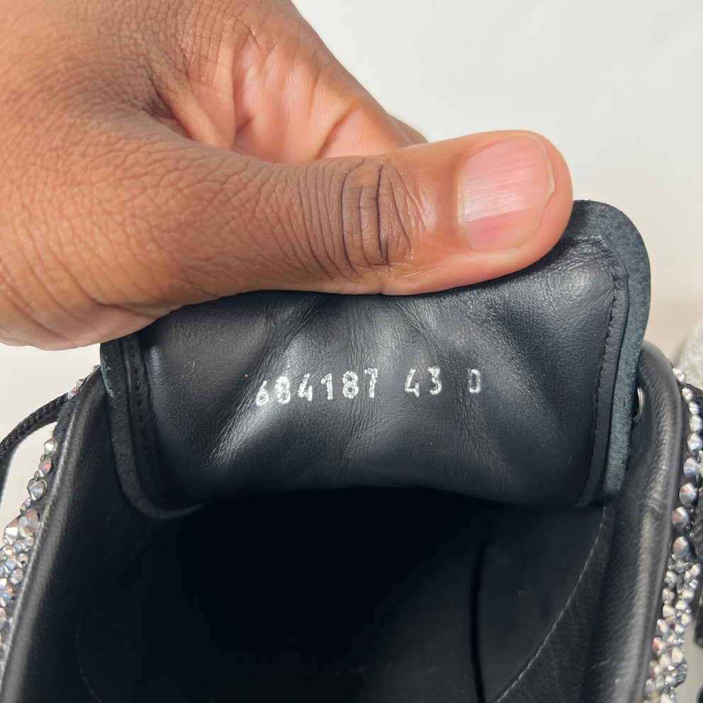 Alexander McQueen Black/Silver Crystal Sneaker Size 43