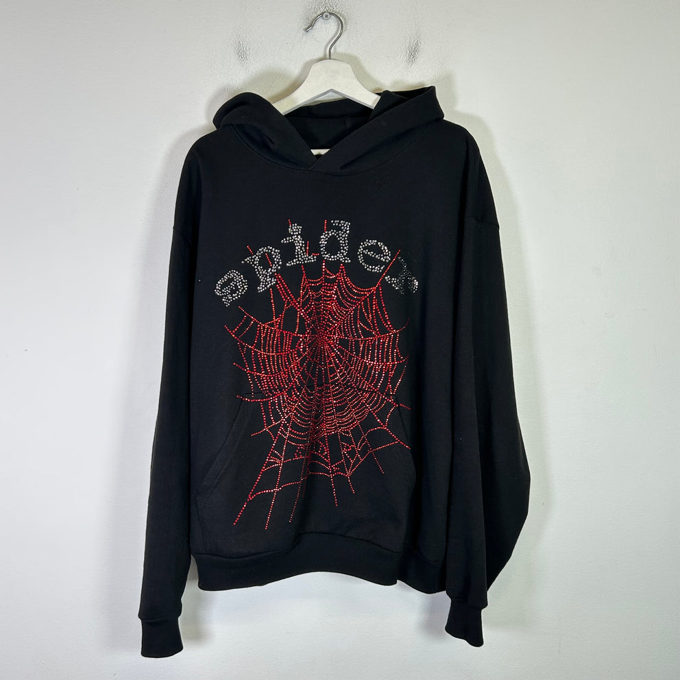 Sp5der OG Rhinestone Web V2 Hoodie