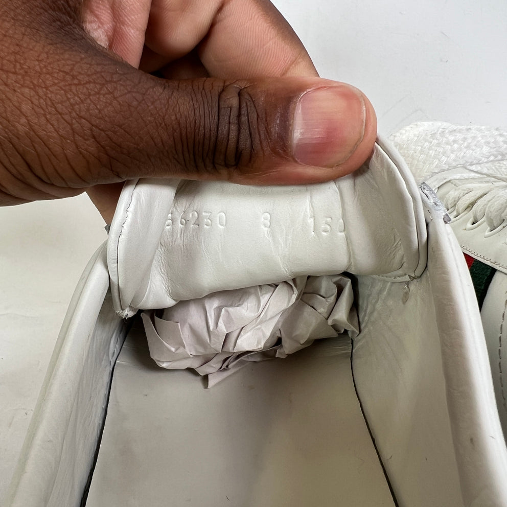 Gucci White Embroidered Snake Ace Lowtop Sneakers