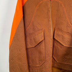 Louis Vuitton Monogram Orange Carpenter Hooded Jacket Size 46