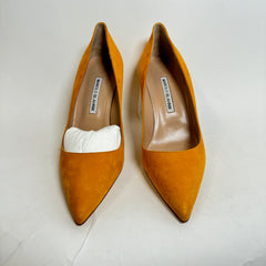 Manolo Blahnik Yellow Suede Pumps Size 38