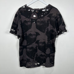 Undercover AW03 Paper Doll Rottweiler Graphic Distressed T-Shirt Size M