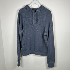 Raf Simons AW04 Blue 'Waves' Paisley Hoodie Size 48