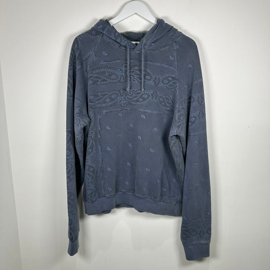 Raf Simons AW04 Blue 'Waves' Paisley Hoodie Size 48