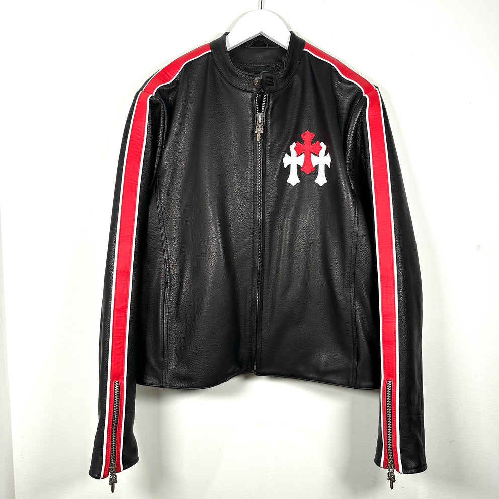 Chrome Hearts Single Riders Cemetery Leather Jacket Size M