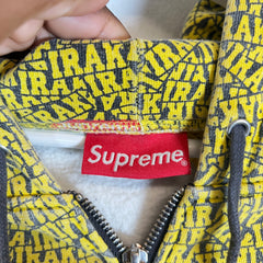 Supreme x IRAK Yellow Zip-Up Hoodie Size XL