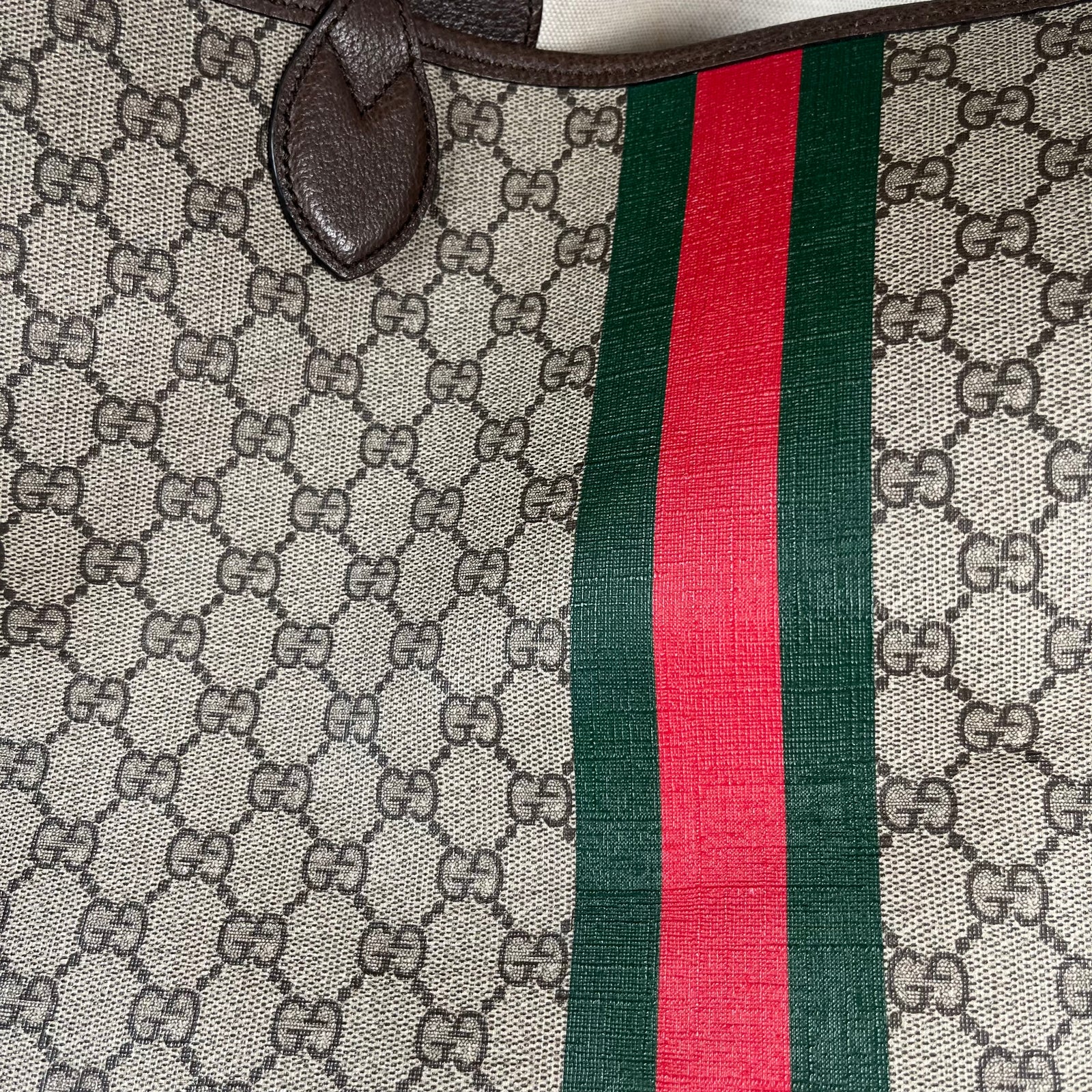 Gucci Large GG Supreme Ophidia Leather Tote W/ Wallet