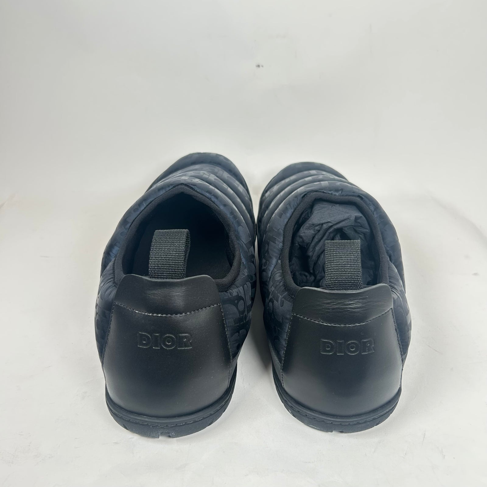 Dior Black/Black Oblique Nylon Puffer Slipper Size 44