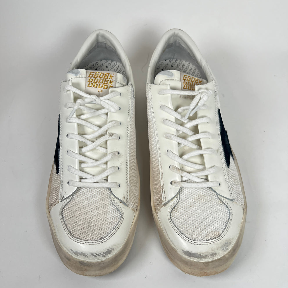 Golden Goose White/Black Stardan Sneaker Size 45