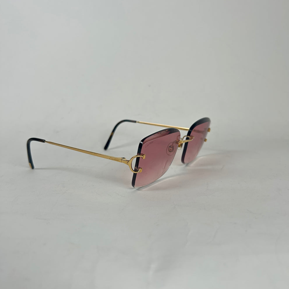 Cartier Pink Square Frame Glasses