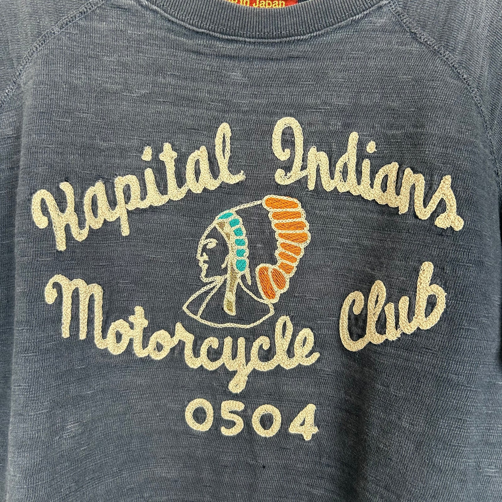 Kapital Indians Motorcycle Club Embroidered Tee Size 2