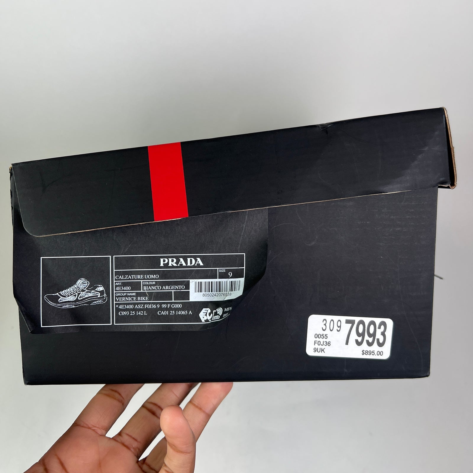 Prada White Patent Leather America Cups