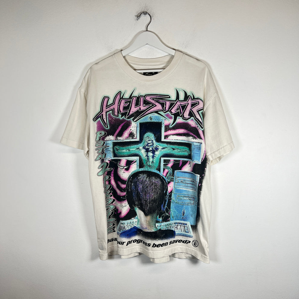 Hellstar White CTRLALT Repent T-Shirt Size L