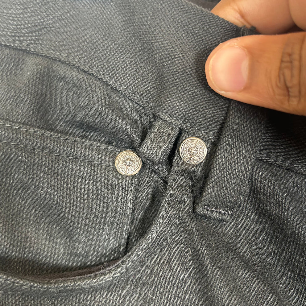 Chrome Hearts Black Raw Denim Jeans Size 30