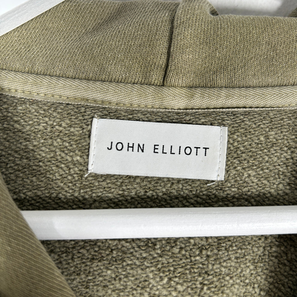 John Elliot Distressed Olive Hoodie Size 3