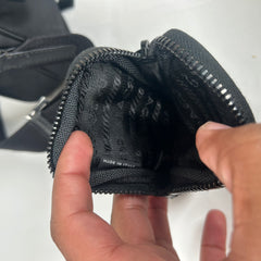 Prada Black Re-Nylon Saffiano Trim Crossbody Bag