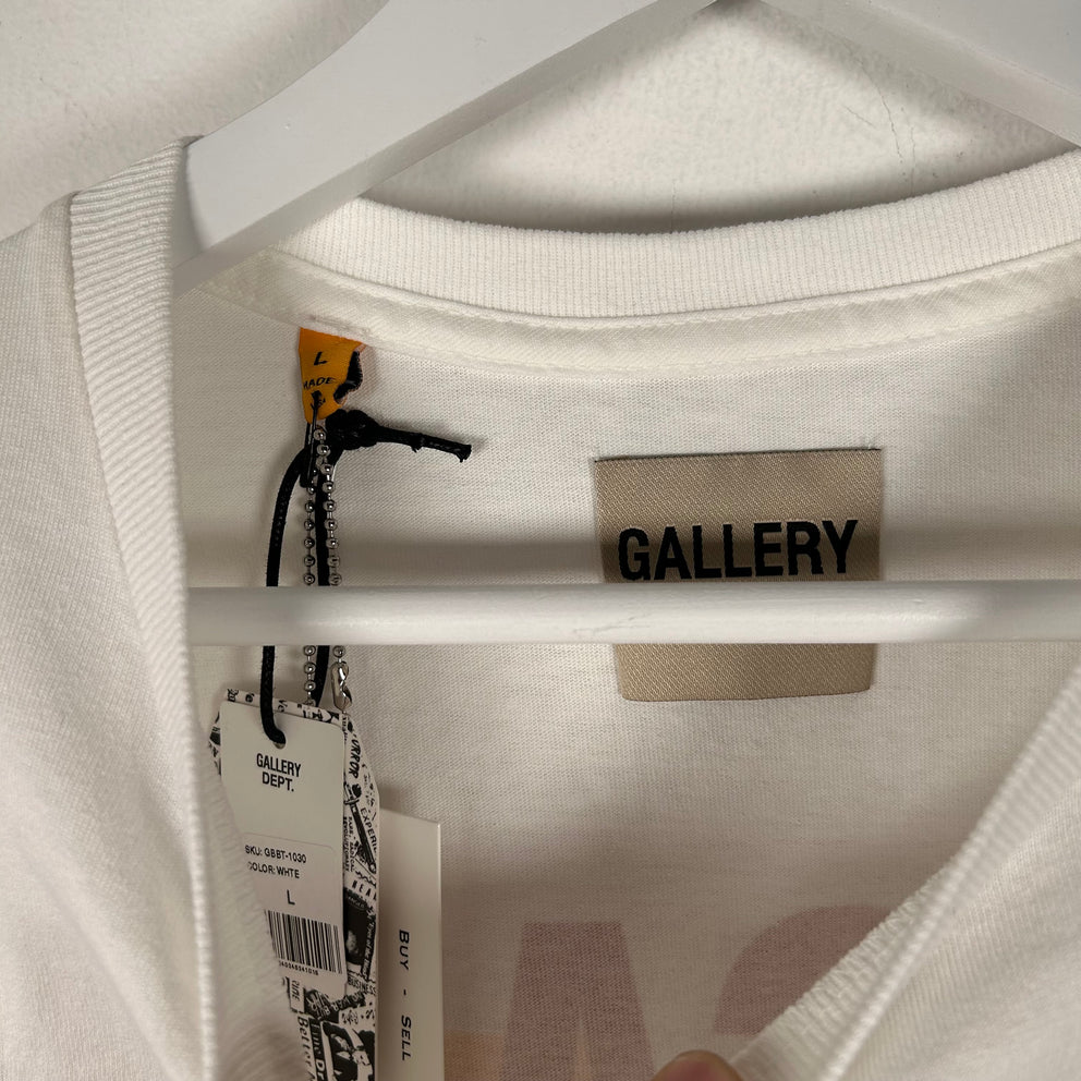 Gallery 'G-Ball' Graphic White T-Shirt Size L