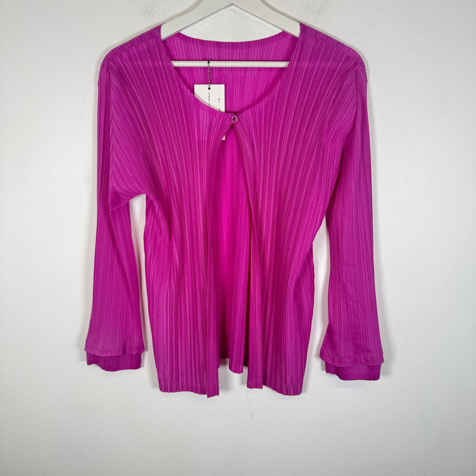 Issey Miyake Purple Pleats Longsleeve Size 3