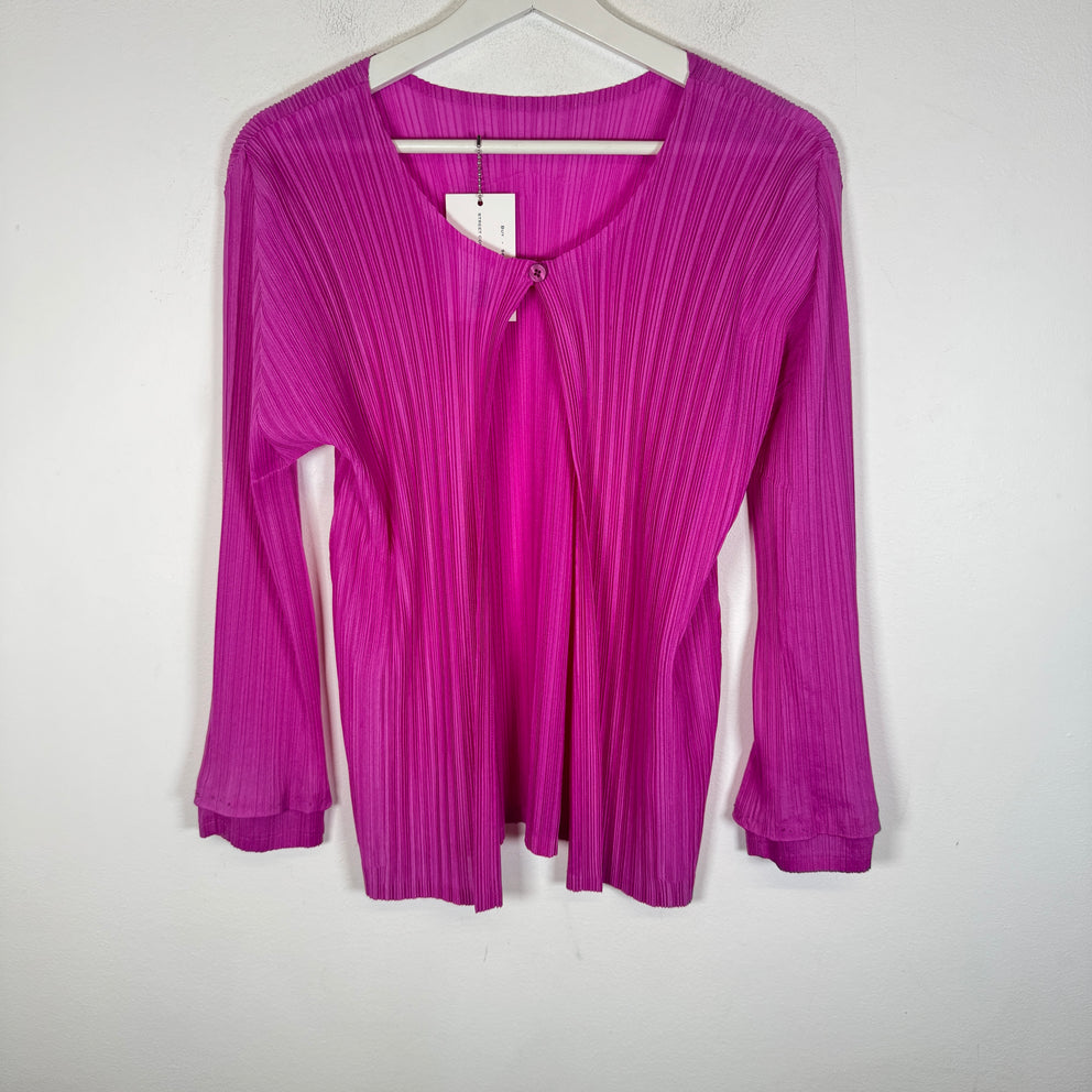Issey Miyake Purple Pleats Longsleeve Size 3