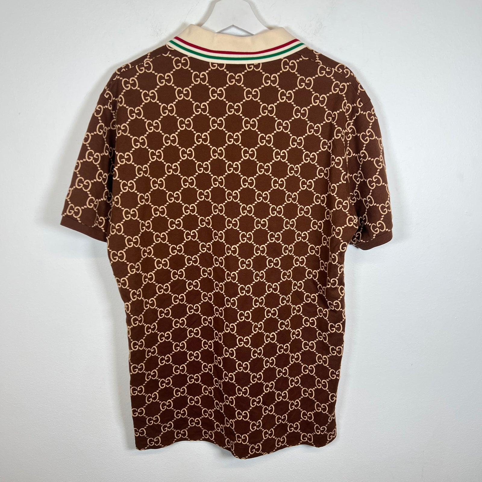 Gucci Brown Monogram Polo Shirt Size M