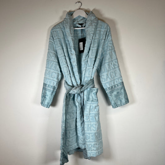 Versace Light Blue Baroque Robe Size S