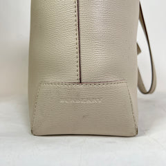 Burberry Tan Calfskin Crest Embossed Small Tote Bag