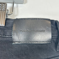 Purple Black Distressed Denim Jeans Size 36