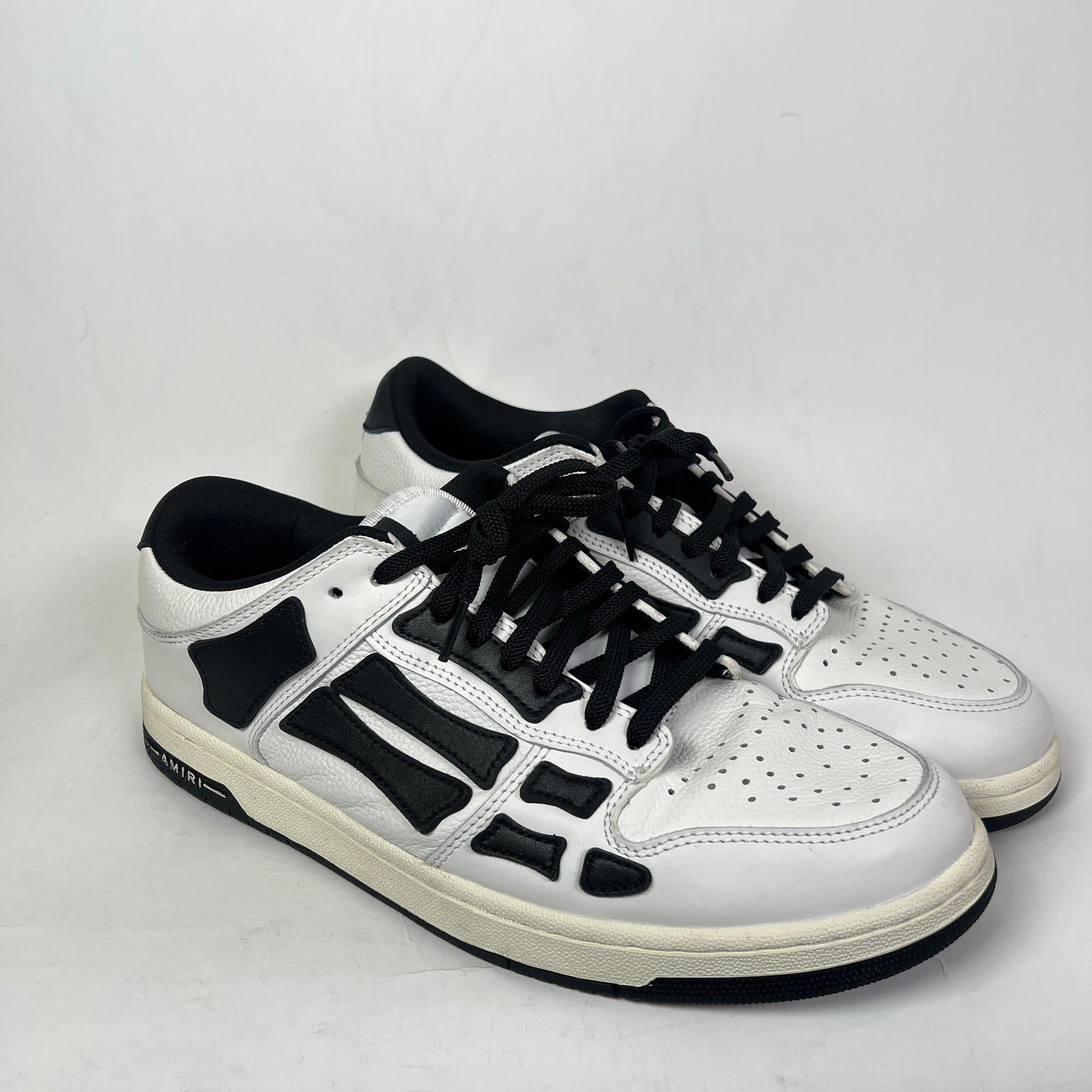 Amiri White/Black Skel Low-Top Sneaker Size 45