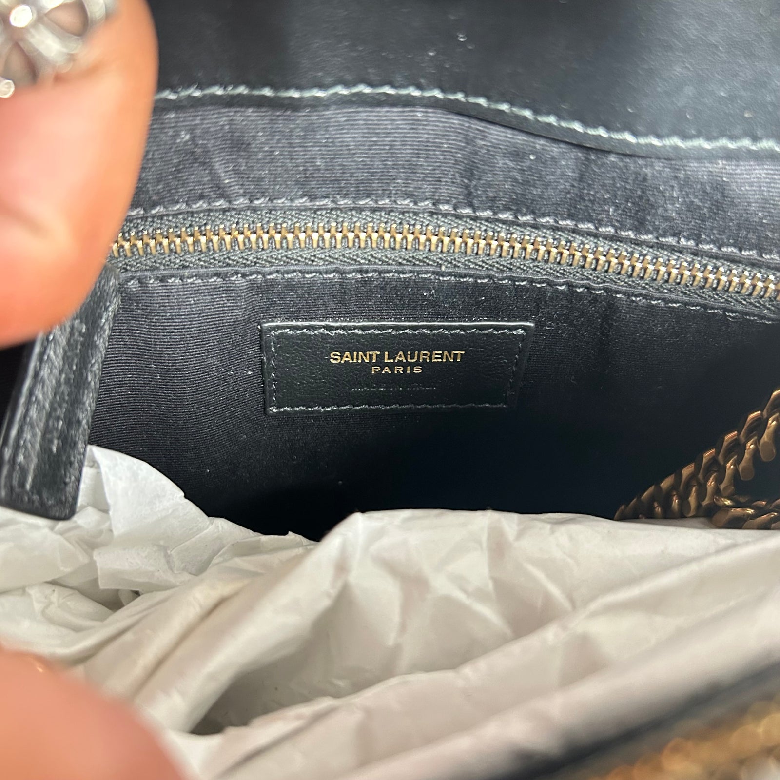 Saint Laurent Black/Gold Loulou Matelasse Medium Shoulder Bag