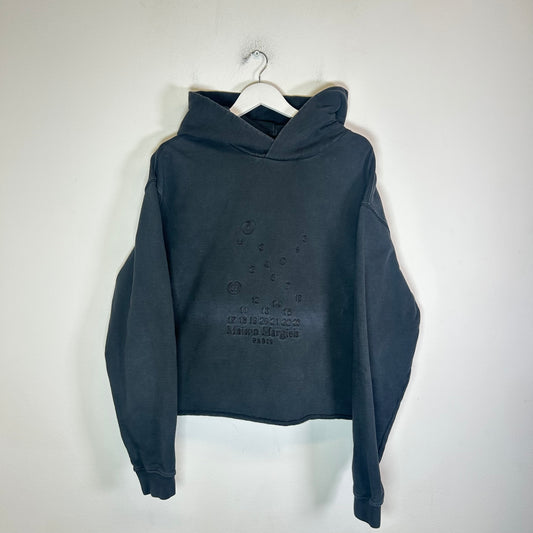 Maison Margiela Black Embroidered Numbers Logo Hoodie Size M