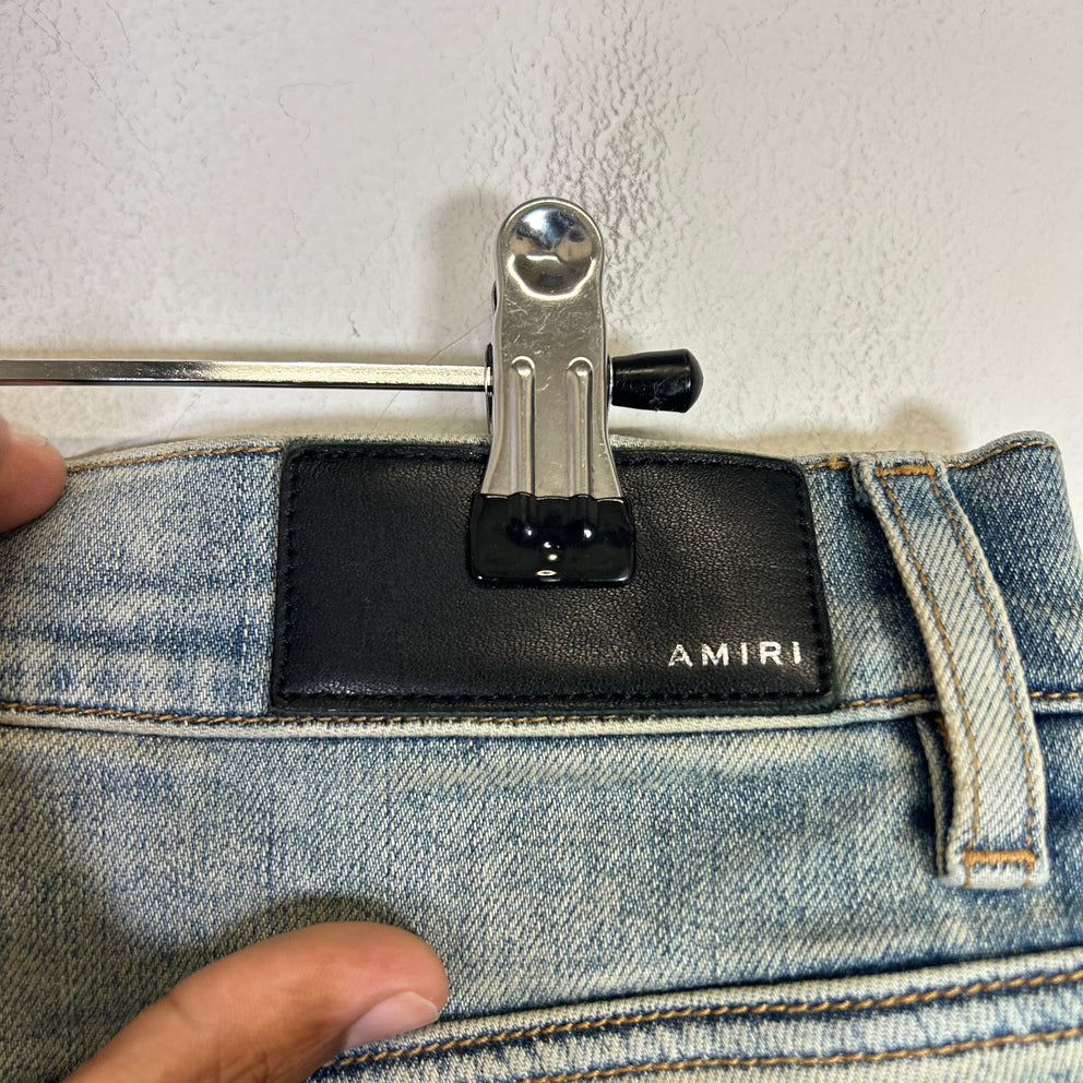 Amiri Antique Indigo MA Quad Applique Skinny Jeans