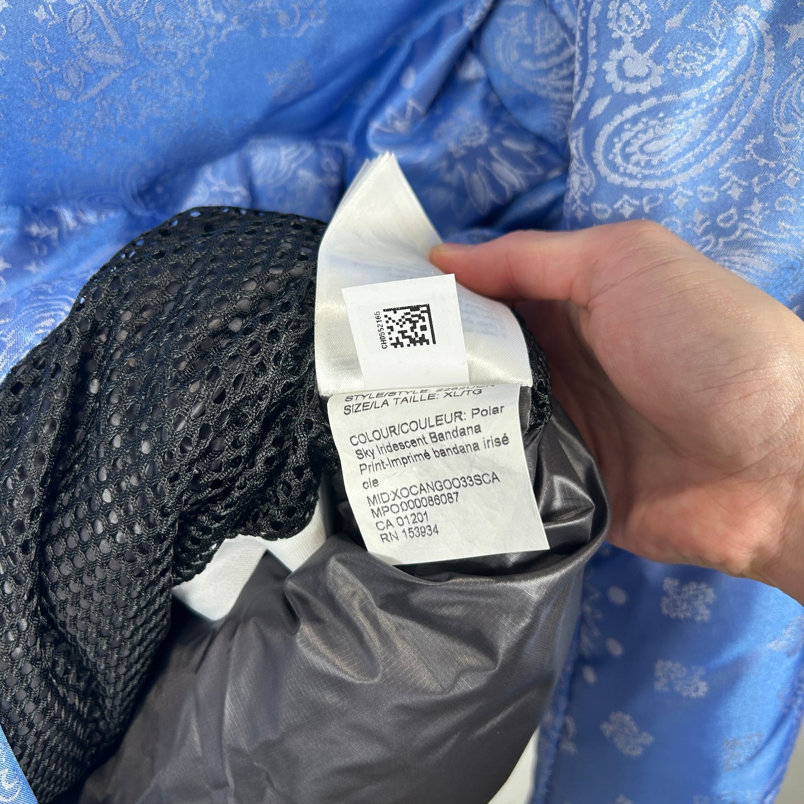 Canada Goose x Concepts Blue Bandana Puffer Jacket Size XL