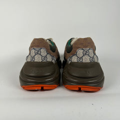 Gucci Brown GG Supreme Multi Rhyton Monogram Sneaker Size 11.5