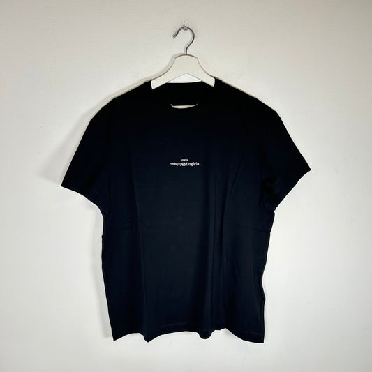 Maison Margiela Black Distorted Logo Tee Size M