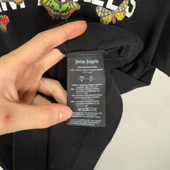 Palm Angels Black Butterfly Print Logo Shirt Size S