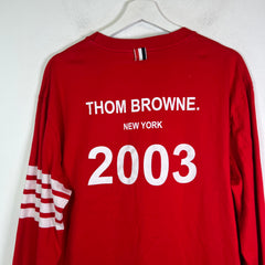 Thom Browne Red 2003 4 Bar Striped Long-Sleeve T-Shirt Size 5
