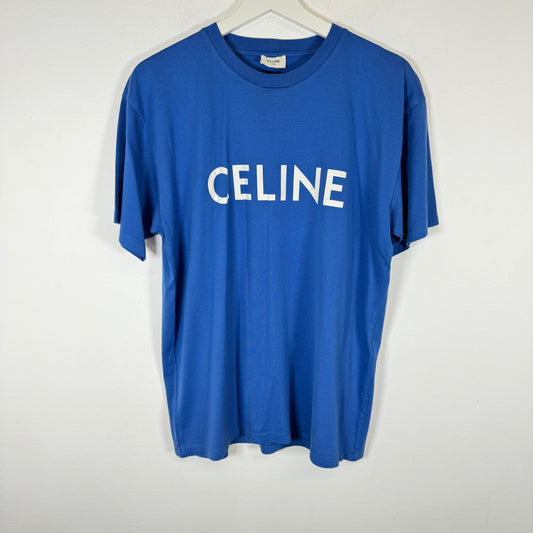 Celine Blue Logo Tee Size S