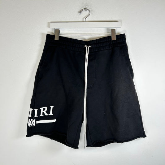 Amiri Black MA Bar Logo Sweat Shorts Size XL